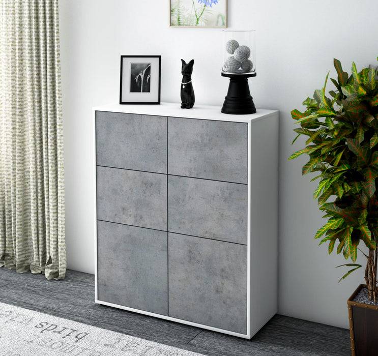 Stil Zeit Möbel Highboard Julietta ,Beton (92x108x35cm) Kauf eins, bekomm eins gratis