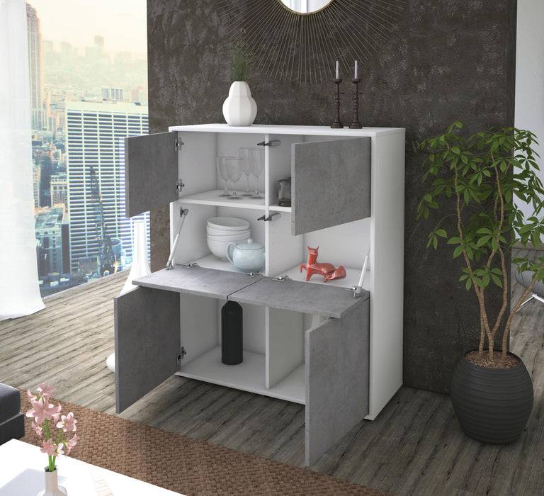 Stil Zeit Möbel Highboard Julietta ,Beton (92x108x35cm) Kauf eins, bekomm eins gratis