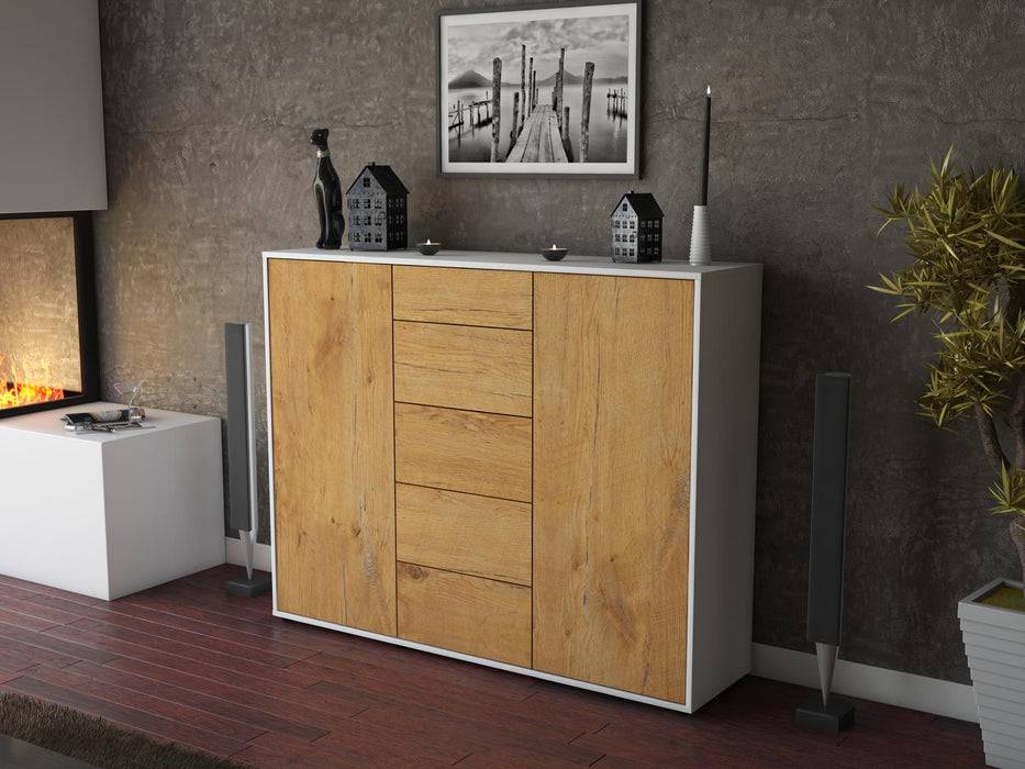 Stil Zeit Möbel Highboard Nina ,Eiche (136x108x35cm) Riesige Ersparnisse