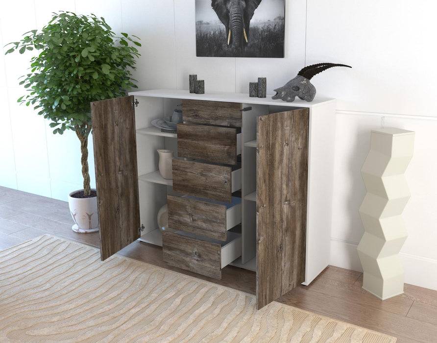 Stil Zeit Möbel Highboard Nina ,Eiche (136x108x35cm) Riesige Ersparnisse