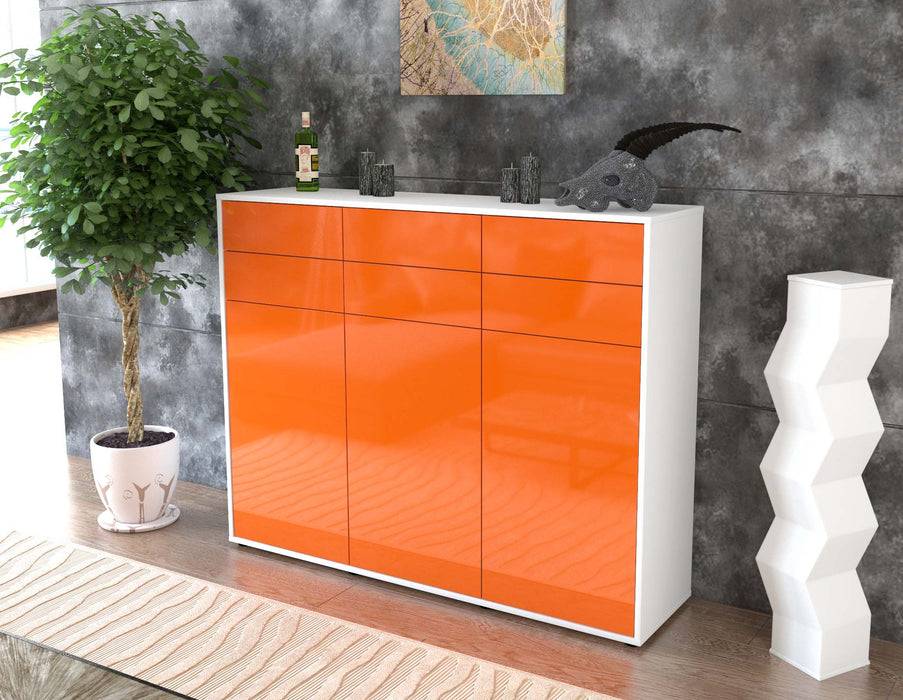 Stil Zeit Möbel Highboard Martina ,Orange (136x108x35cm) VIP-Rabatte
