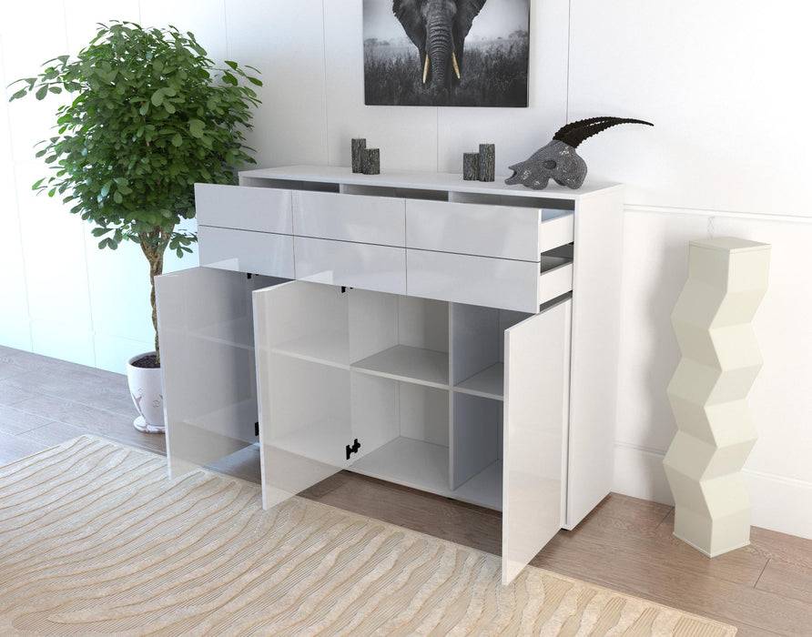 Stil Zeit Möbel Highboard Martina ,Orange (136x108x35cm) VIP-Rabatte