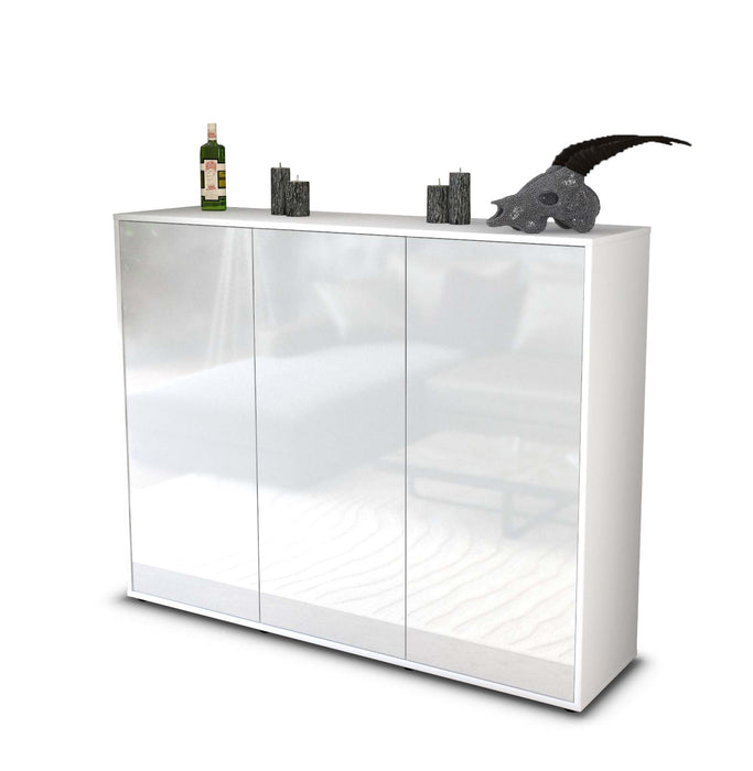 Stil Zeit Möbel Highboard Luzia ,Weiß (136x108x35cm)
