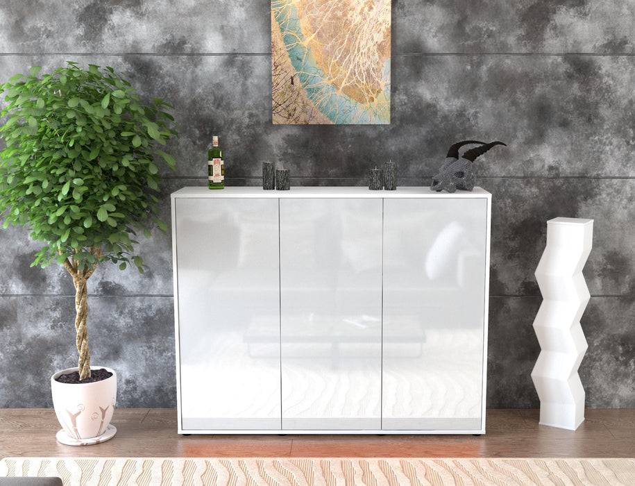 Stil Zeit Möbel Highboard Luzia ,Weiß (136x108x35cm) Tiefpreis