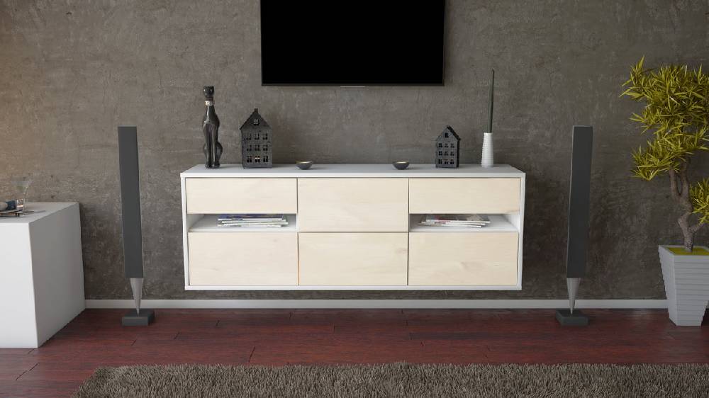 Stil Zeit Möbel Lowboard Sacramento, Zeder, hängend (136x49x35cm) Kostenlose Rückgabe