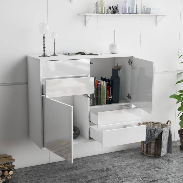Stil Zeit Möbel Sideboard Little Rock, Weiß, hängend (92x79x35cm) Neueste Stile