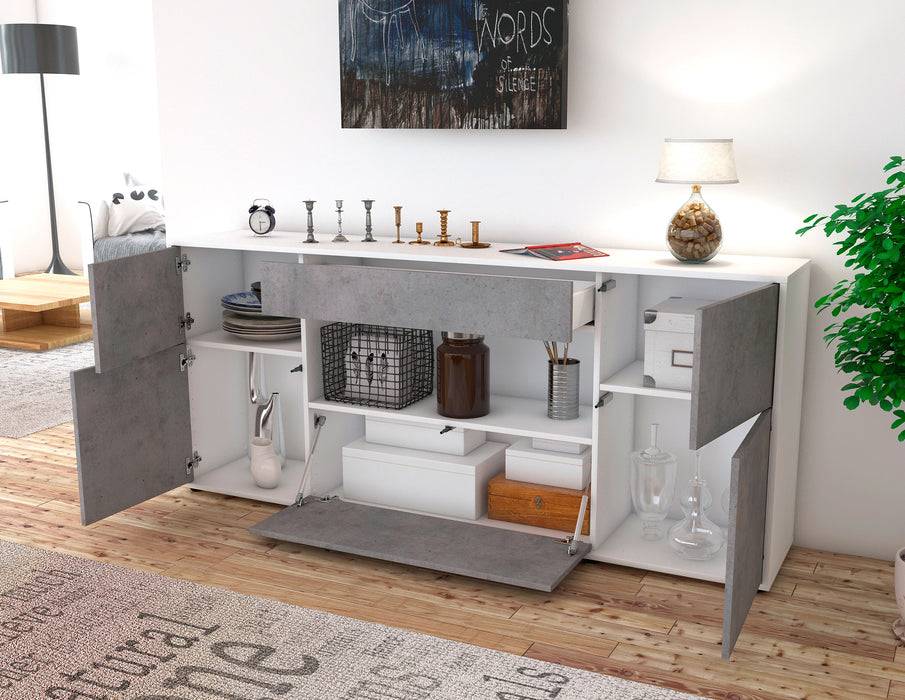 Stil Zeit Möbel Sideboard Fabiola, Beton (180x79x35cm) Letzte 2 Tage