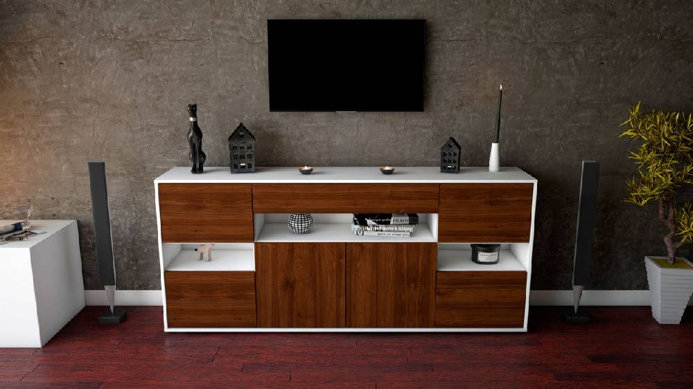 Stil Zeit Möbel Sideboard Ginevra, Walnuss (180x79x35cm) Letzter Tag