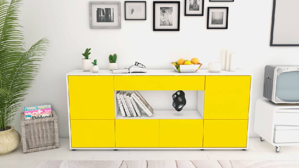 Stil Zeit Möbel Sideboard Elsa, Gelb (180x79x35cm) Bis zu 60% Rabatt