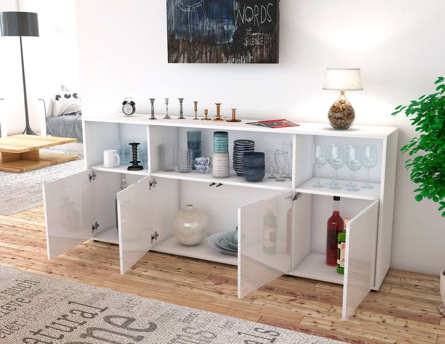 Stil Zeit Möbel Sideboard Enrica, Weiß (180x79x35cm) Nur für heute