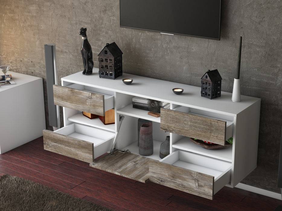 Stil Zeit Möbel Lowboard St. Louis, Treibholz, hängend (136x49x35cm) Sonderangebot der Fabrik