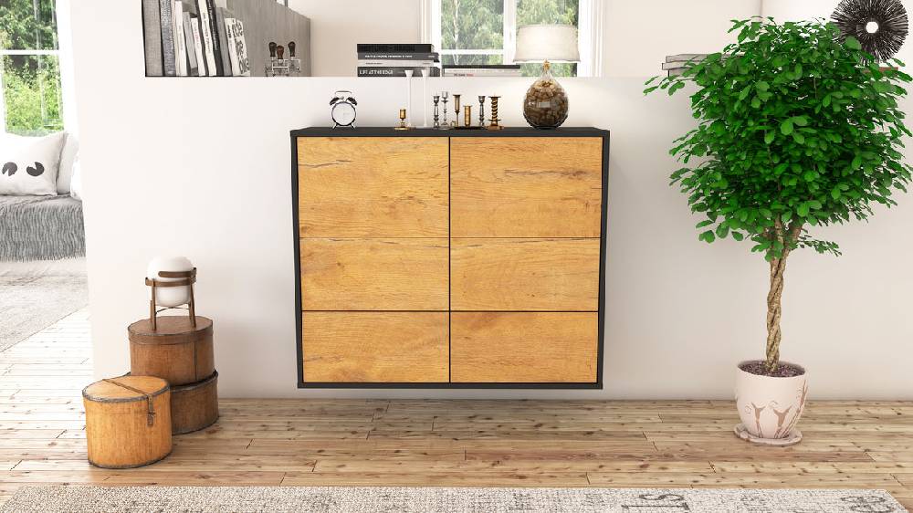 Stil Zeit Möbel Sideboard Worcester, Eiche, hängend (92x79x35cm) Super Rabatt