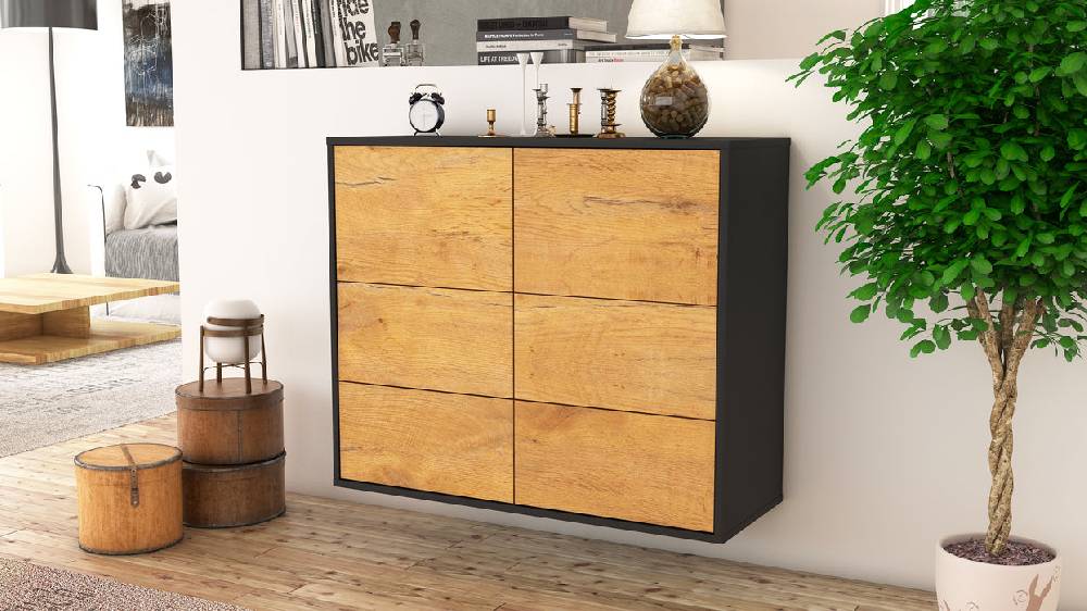 Stil Zeit Möbel Sideboard Worcester, Eiche, hängend (92x79x35cm) Super Rabatt