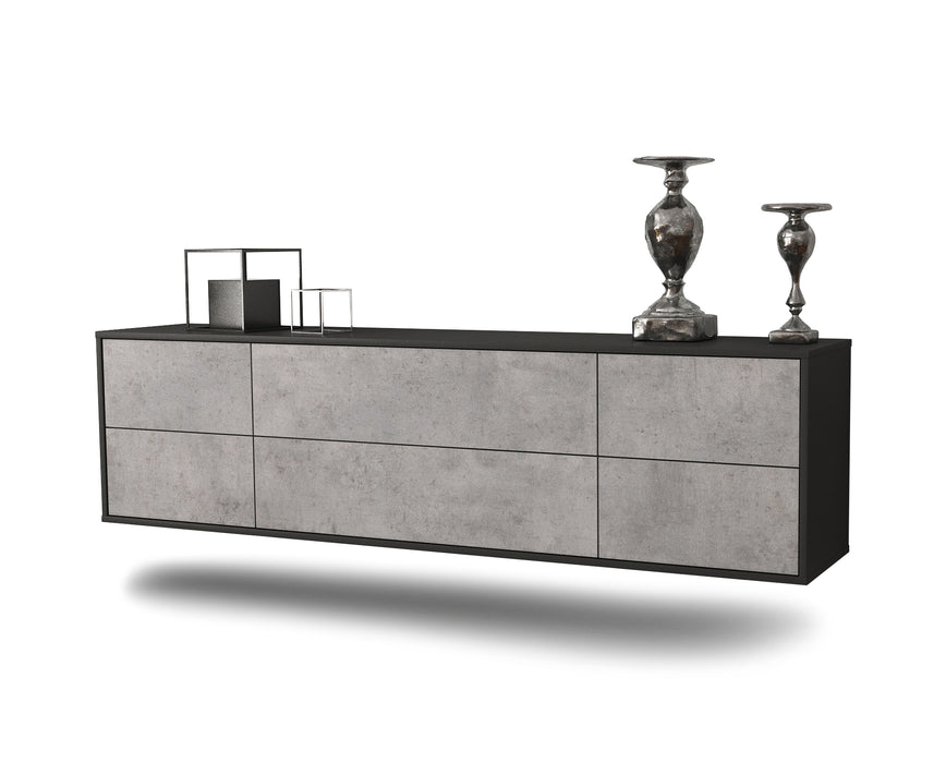Stil Zeit Möbel Lowboard Saint Paul, Beton, hängend (180x49x35cm) Black Friday Preise
