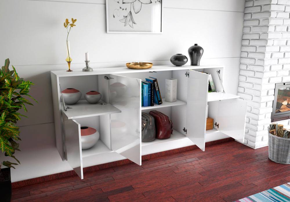 Stil Zeit Möbel Sideboard Costa Mesa, Grau, hängend (180x79x35cm) zollfrei