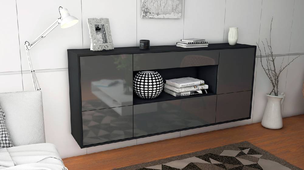 Stil Zeit Möbel Sideboard East Los Angeles, Grau, hängend (180x79x35cm) Rabatte dieses Monats