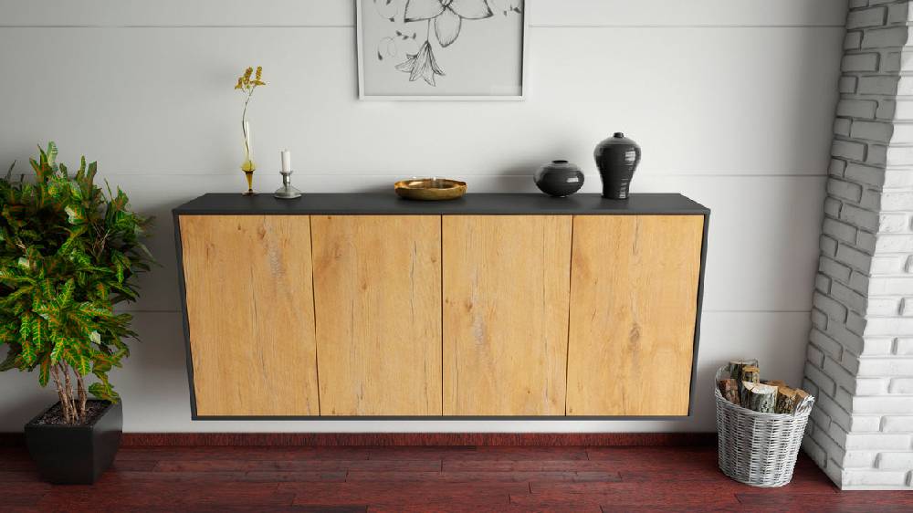 Stil Zeit Möbel Sideboard Lakewood, Eiche, hängend (180x79x35cm) Online