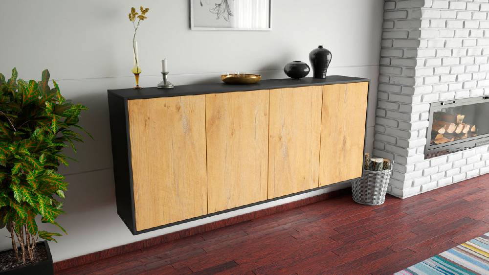 Stil Zeit Möbel Sideboard Lakewood, Eiche, hängend (180x79x35cm) Online