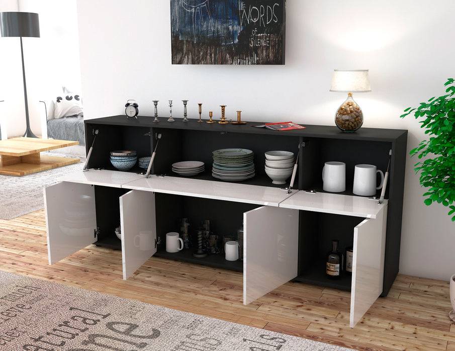 Stil Zeit Möbel Sideboard Gianna, Schwarz (180x79x35cm) Outlet