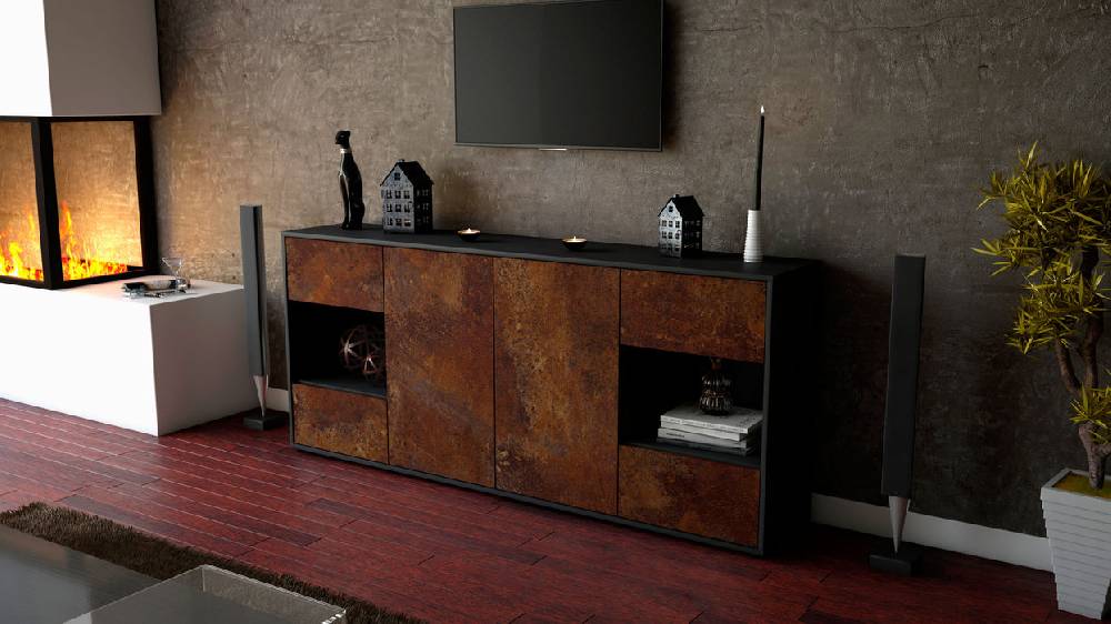 Stil Zeit Möbel Sideboard Gaia, Rost (180x79x35cm) Auslauf