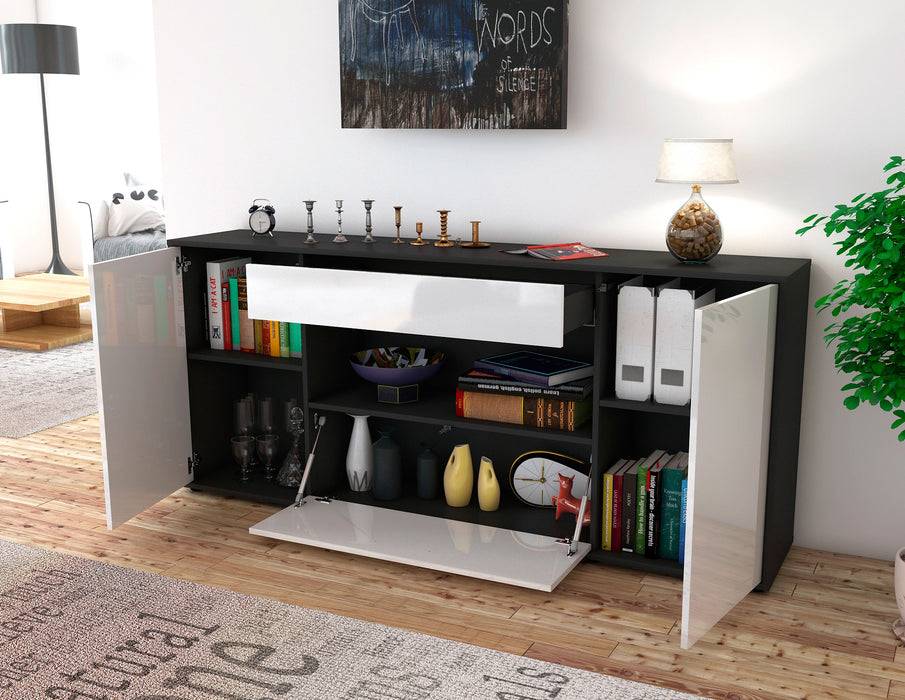 Stil Zeit Möbel Sideboard Fiora, Schwarz (180x79x35cm) Verkauf