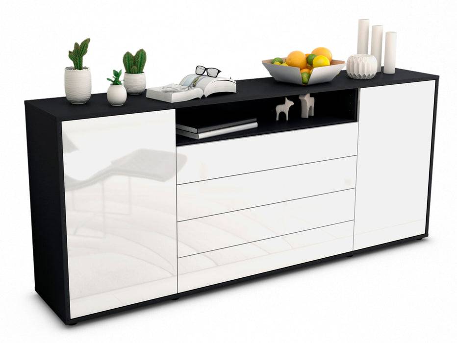 Stil Zeit Möbel Sideboard Enzo, Weiß (180x79x35cm) Günstiger Verkauf