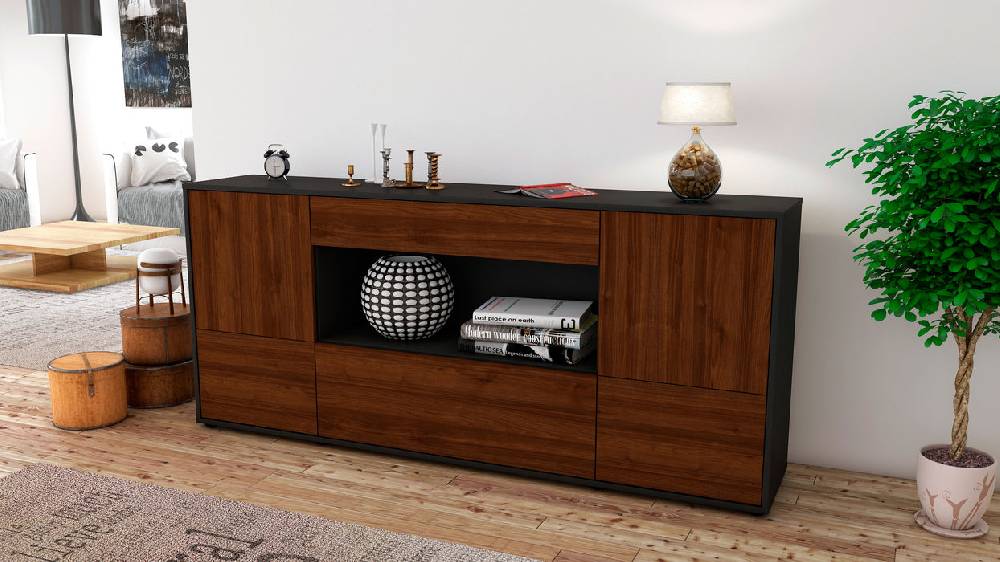Stil Zeit Möbel Sideboard Elodie, Walnuss (180x79x35cm) Meist gekauft
