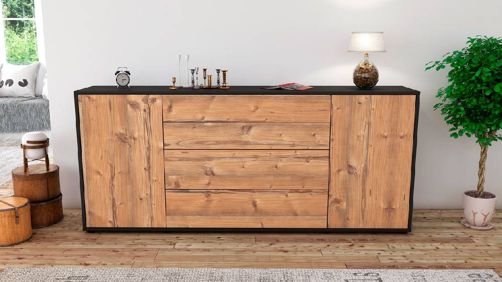 Stil Zeit Möbel Sideboard Elettra, Pinie (180x79x35cm) Limitierter Zeitrabatt