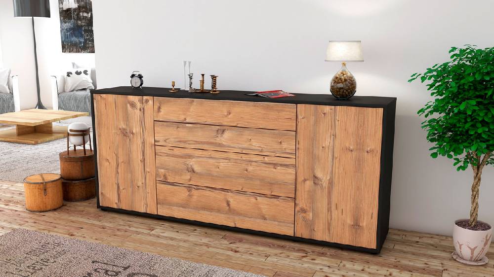 Stil Zeit Möbel Sideboard Elettra, Pinie (180x79x35cm) Limitierter Zeitrabatt