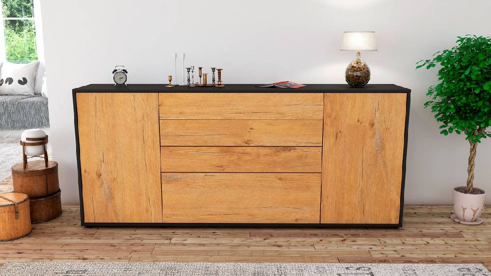 Stil Zeit Möbel Sideboard Eleni, Eiche (180x79x35cm) Fabrik Onlineshop