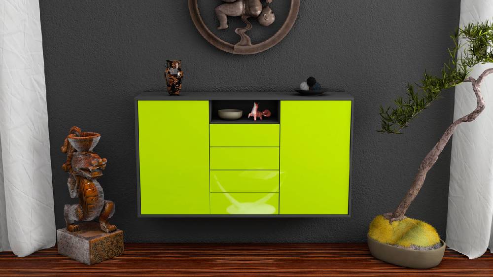 Stil Zeit Möbel Sideboard Eugene, Grün, hängend (136x79x35cm) Günstig kaufen