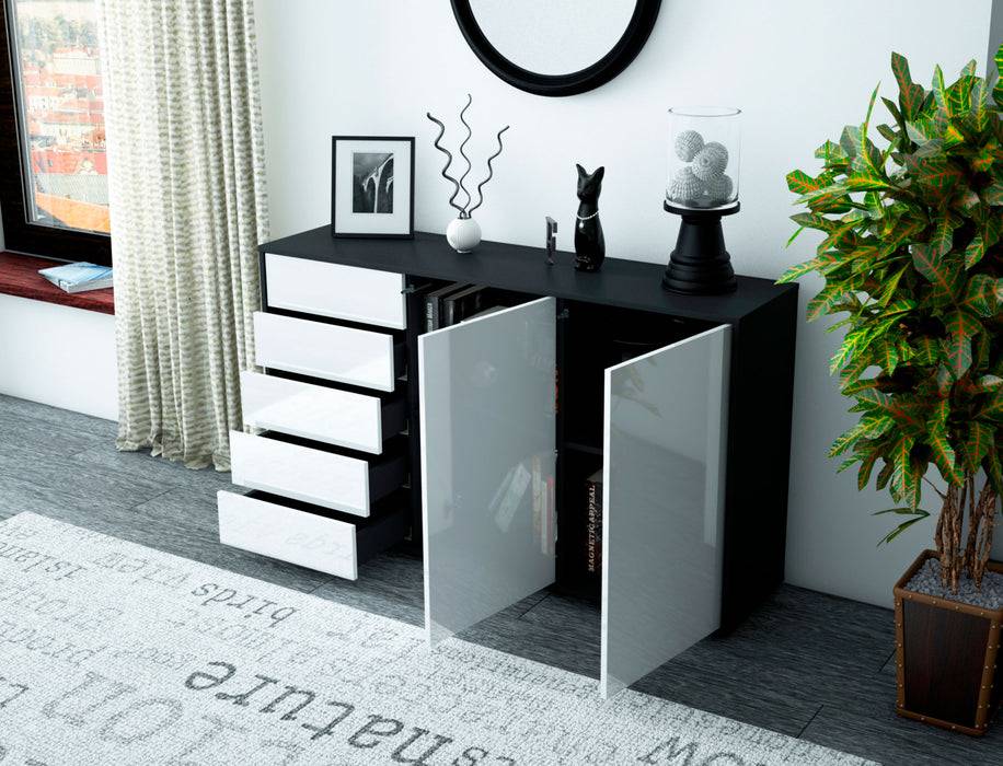 Stil Zeit Möbel Sideboard Dorentina, Grau (136x79x35cm) Versandkostenfrei