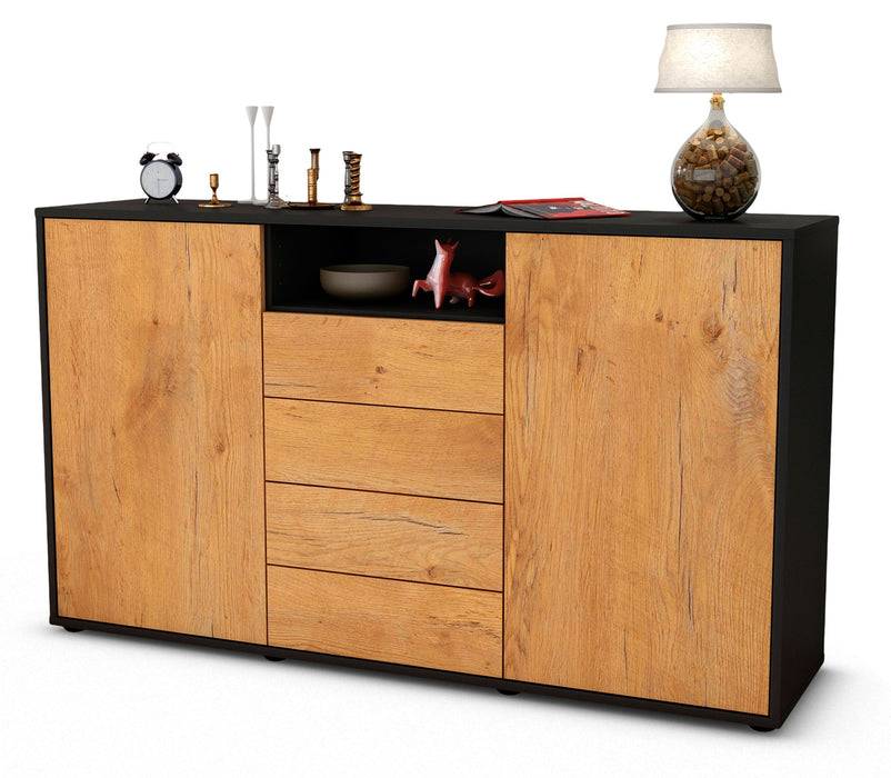 Stil Zeit Möbel Sideboard Donnice, Eiche (136x79x35cm) Begrenztes Angebot