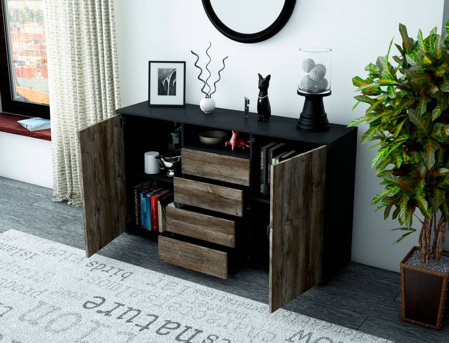 Stil Zeit Möbel Sideboard Donnice, Eiche (136x79x35cm) Begrenztes Angebot
