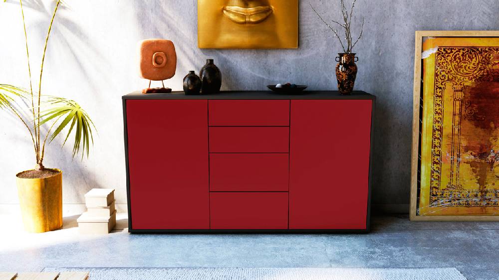 Stil Zeit Möbel Sideboard Donna, Bordeaux (136x79x35cm) Online Shopping