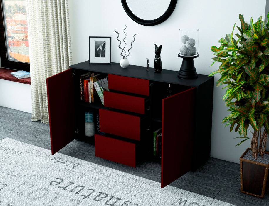 Stil Zeit Möbel Sideboard Donna, Bordeaux (136x79x35cm) Online Shopping