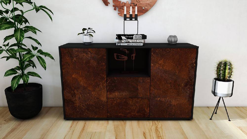 Stil Zeit Möbel Sideboard Donika, Rost (136x79x35cm) Preisnachlass