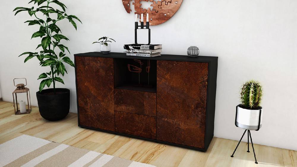 Stil Zeit Möbel Sideboard Donika, Rost (136x79x35cm) Preisnachlass