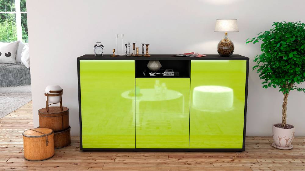 Stil Zeit Möbel Sideboard Dimphi, Grün (136x79x35cm) Black Friday
