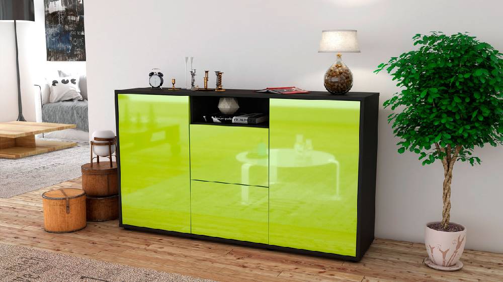 Stil Zeit Möbel Sideboard Dimphi, Grün (136x79x35cm) Black Friday