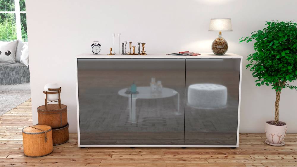 Stil Zeit Möbel Sideboard Edera, Grau (136x79x35cm) Cyber Monday