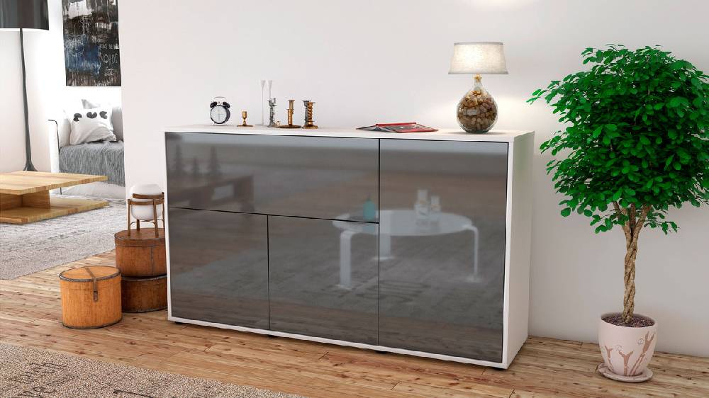Stil Zeit Möbel Sideboard Edera, Grau (136x79x35cm) Cyber Monday