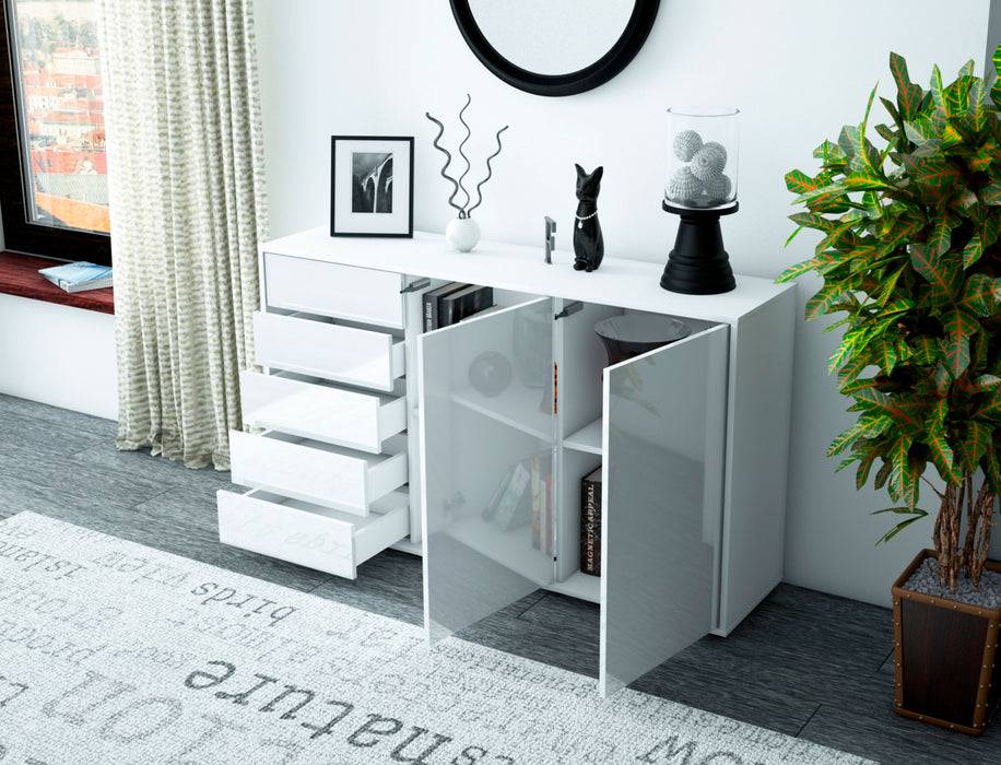 Stil Zeit Möbel Sideboard Dorentina, Weiß (136x79x35cm) Osterangebot