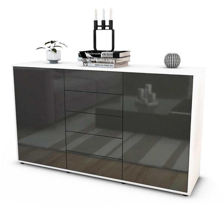 Stil Zeit Möbel Sideboard Dorelly, Grau (136x79x35cm) Muttertagsangebot