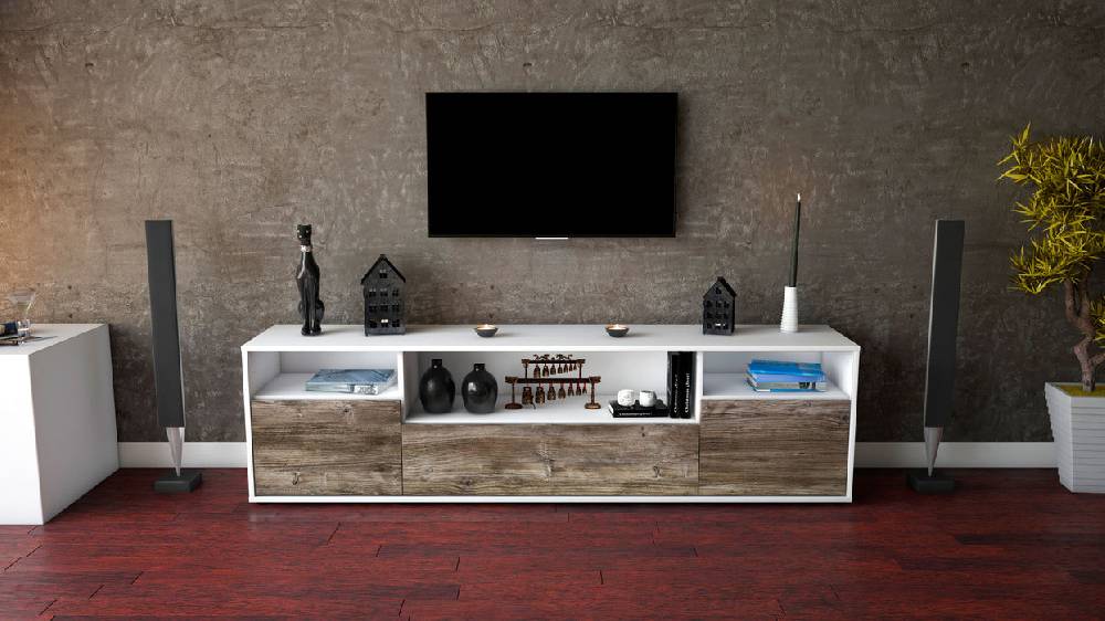 Stil Zeit Möbel Lowboard Bionda, Treibholz (180x49x35cm) Valentinstagsangebot