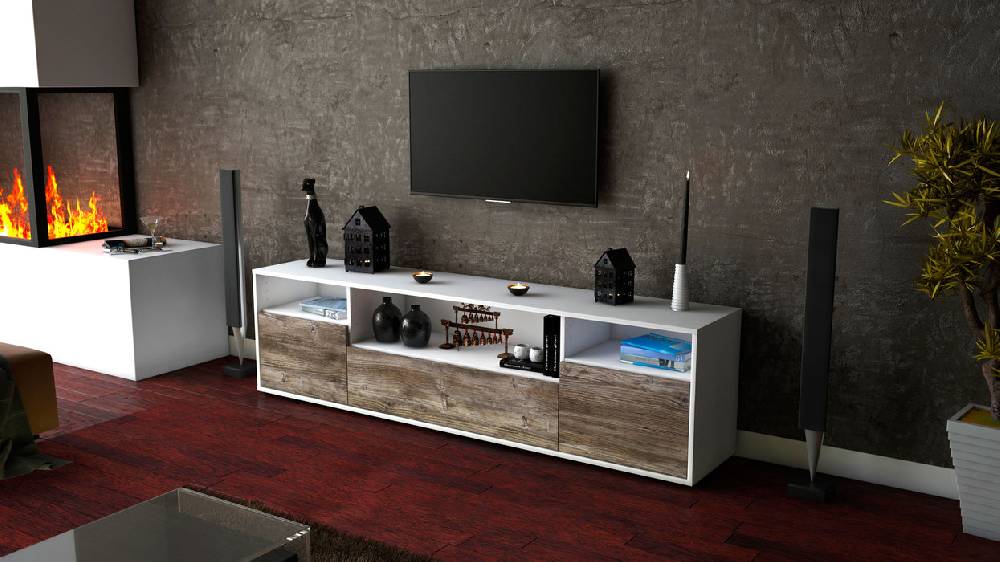 Stil Zeit Möbel Lowboard Bionda, Treibholz (180x49x35cm) Valentinstagsangebot