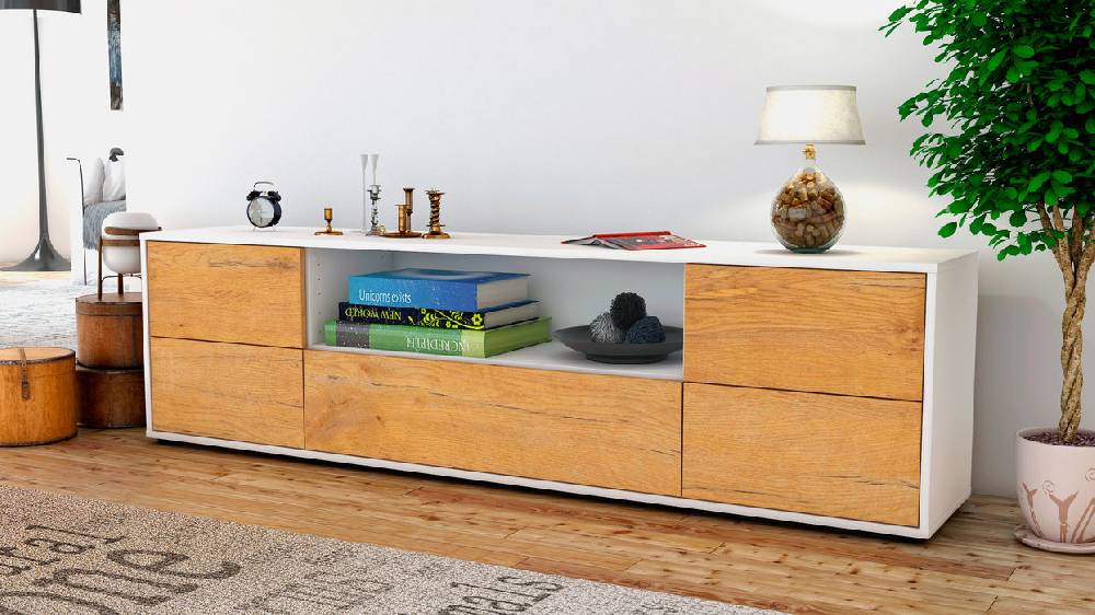 Stil Zeit Möbel Lowboard Atlanta, Eiche (180x49x35cm) Online Outlet