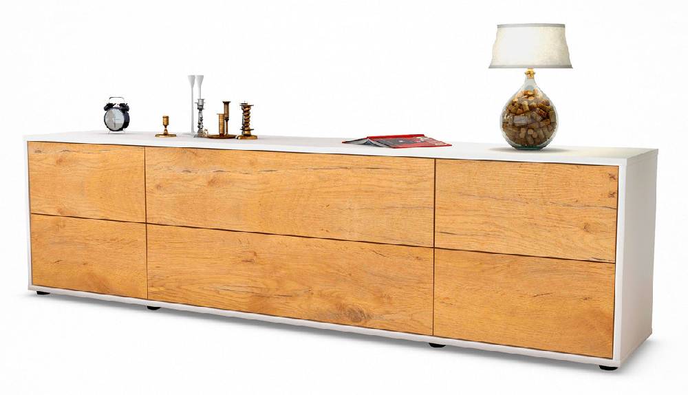 Stil Zeit Möbel Lowboard Assunta, Eiche (180x49x35cm) Zeitlich begrenztes Angebot