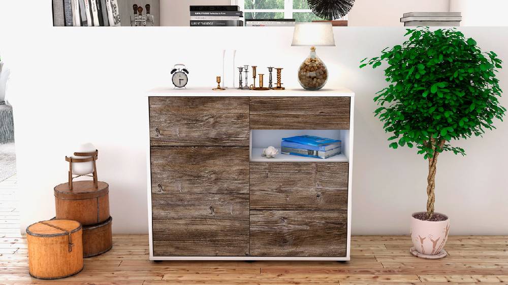 Stil Zeit Möbel Sideboard Dariella, Treibholz (92x79x35cm) Räumungsverkauf