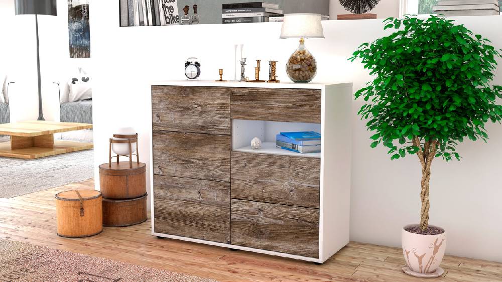 Stil Zeit Möbel Sideboard Dariella, Treibholz (92x79x35cm) Räumungsverkauf